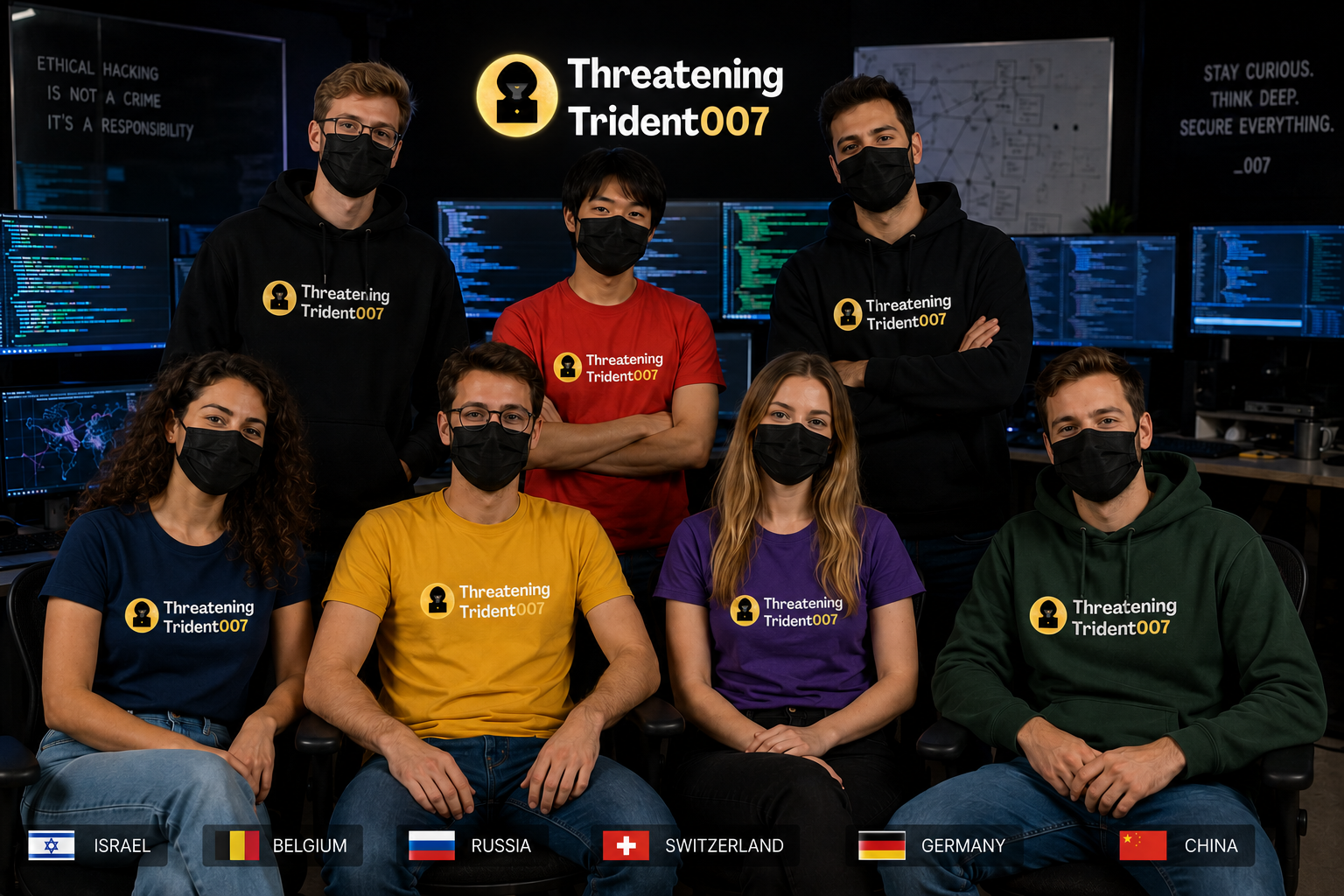 Trident team with mask